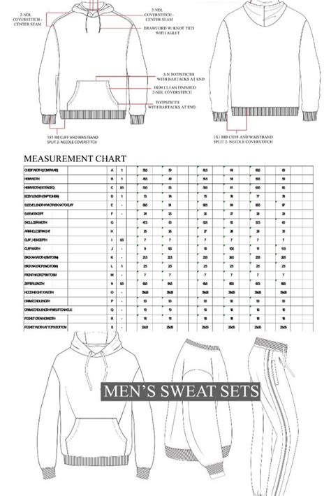 burberry sweatshirt measurements tech pack